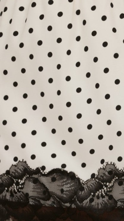 Kiki Lace Mini Skirt - Cream/Black Polka