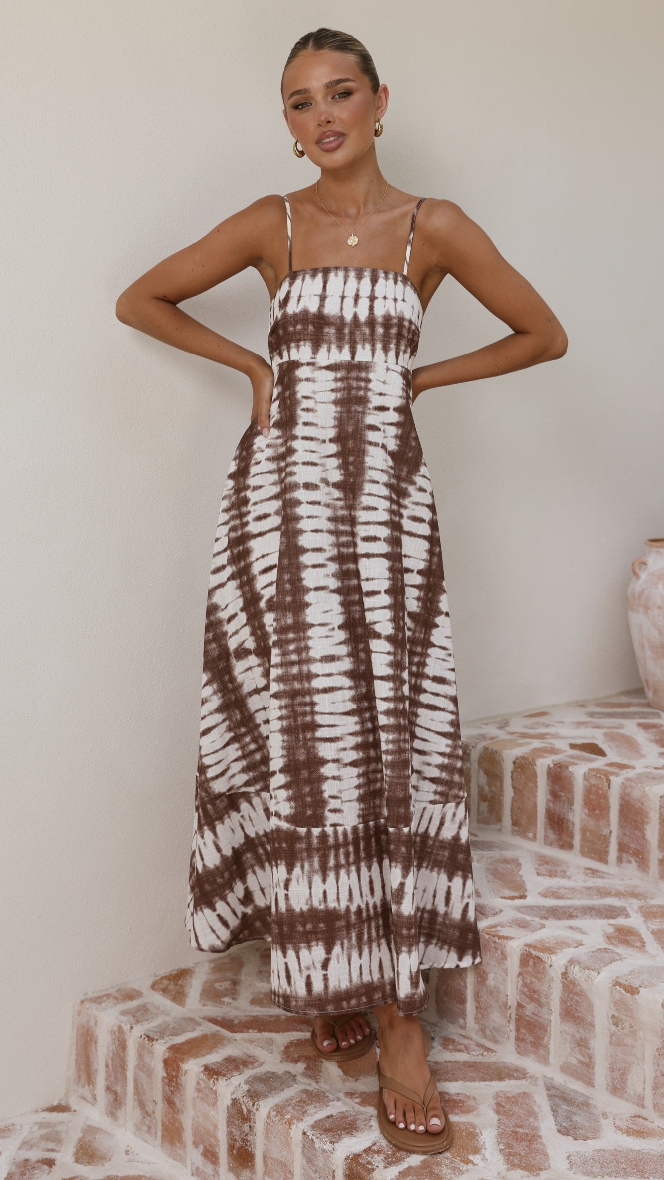 Marcel Maxi Dress - Chocolate Tie Dye