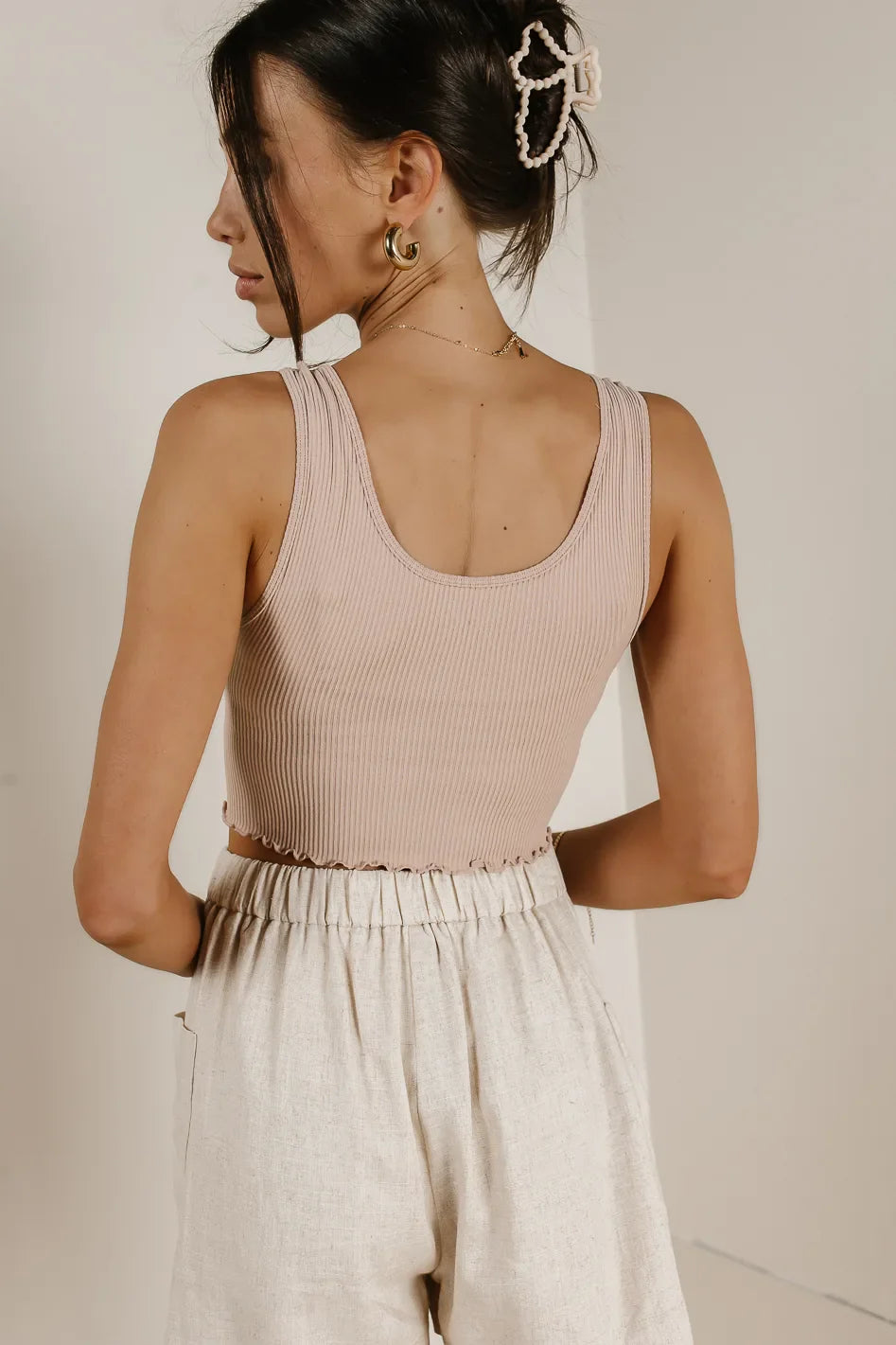 Everleigh Cropped Tank in Rose