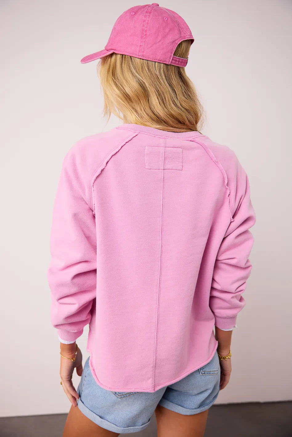 Exposed Seam Sweatshirt in Pink - FINAL SALE