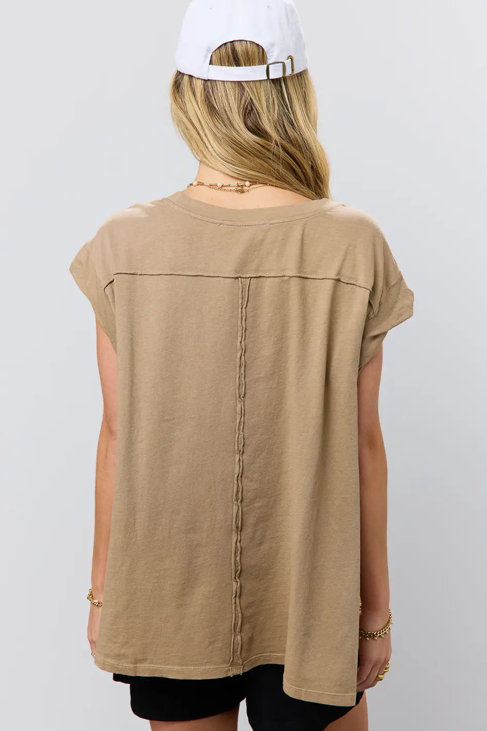 Aviana Muscle Tee in Mocha - FINAL SALE