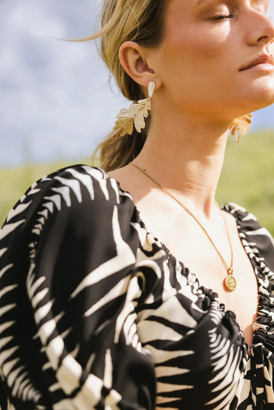 Cascade Vine Earrings in Ivory