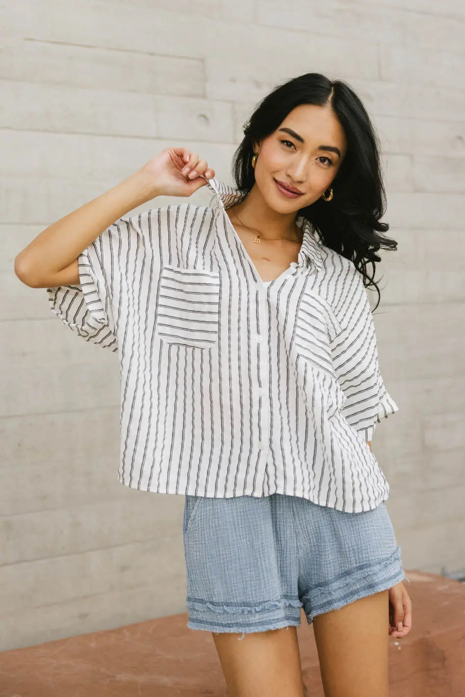 Francine Striped Button Up - FINAL SALE