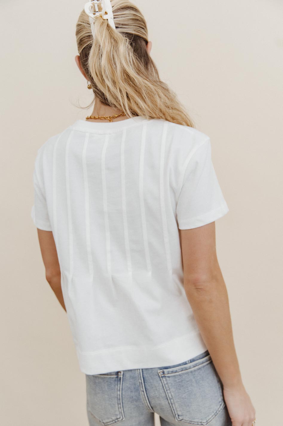 Cattelain Pleated Top in Ivory