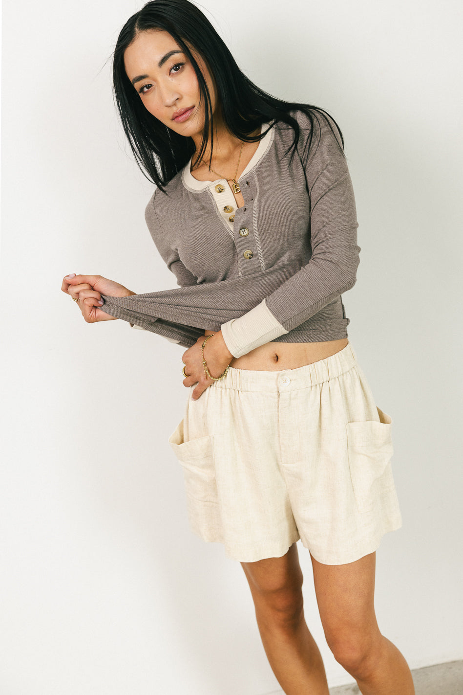 Elise Ribbed Top in Brown - FINAL SALE