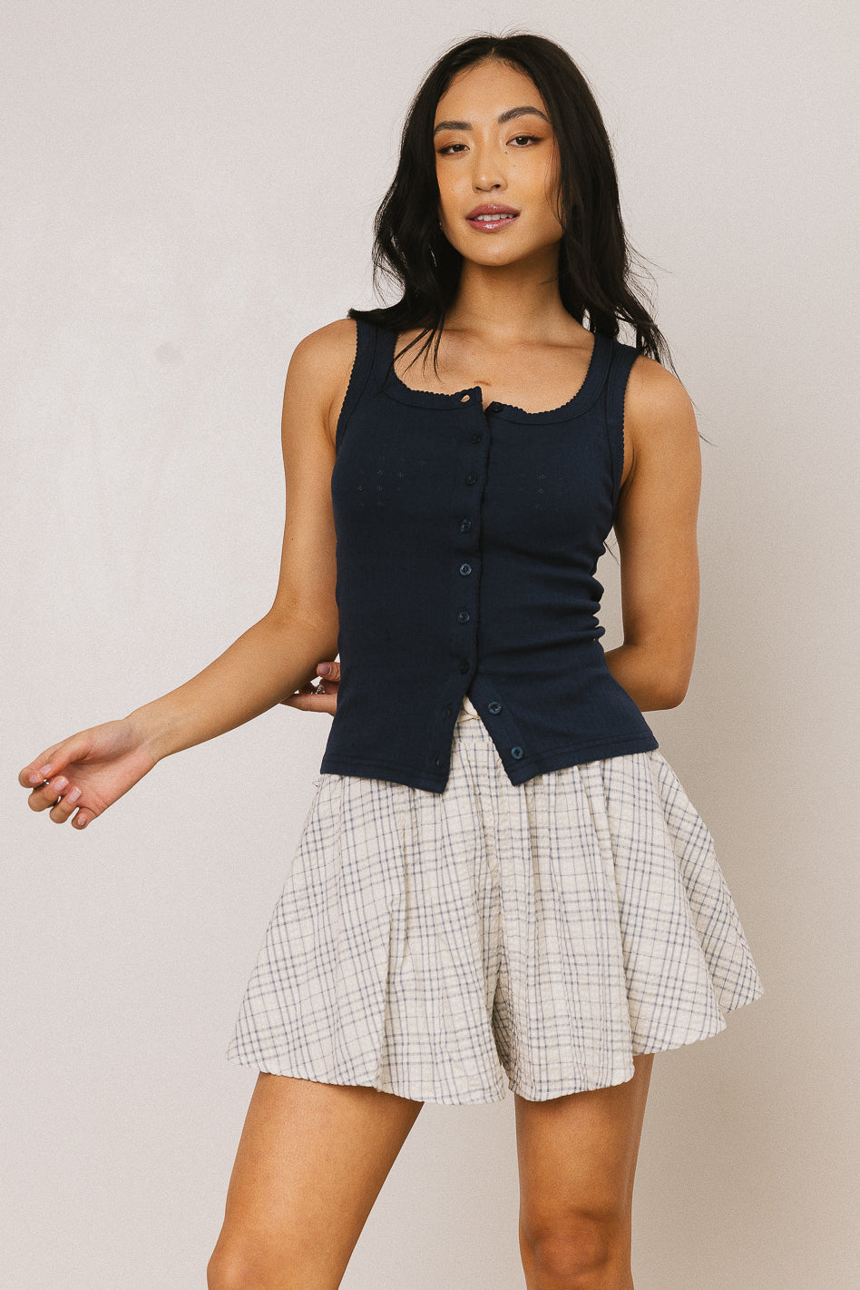 Apollo Knit Tank Top in Navy