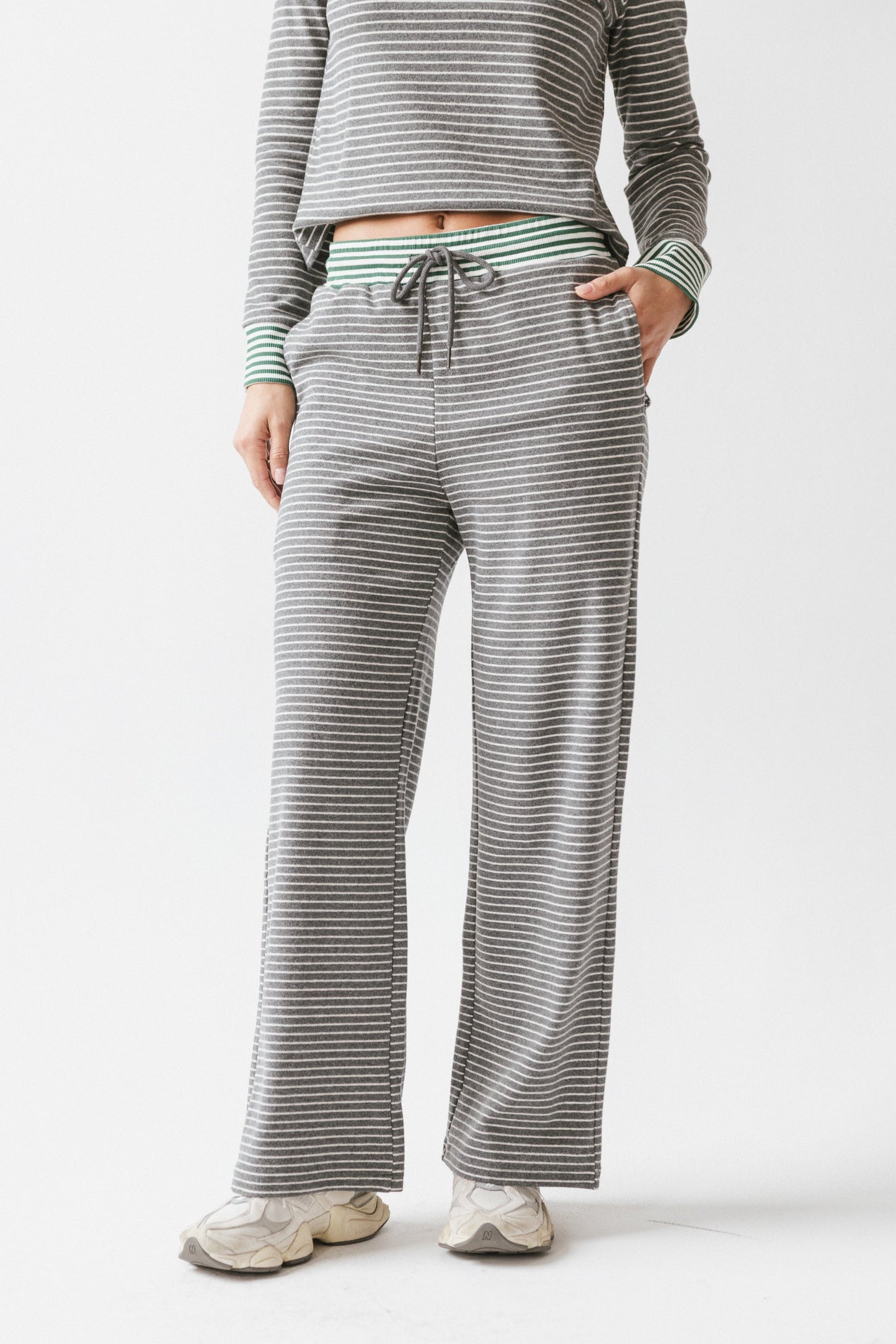 April Striped Pants in Grey - FINAL SALE