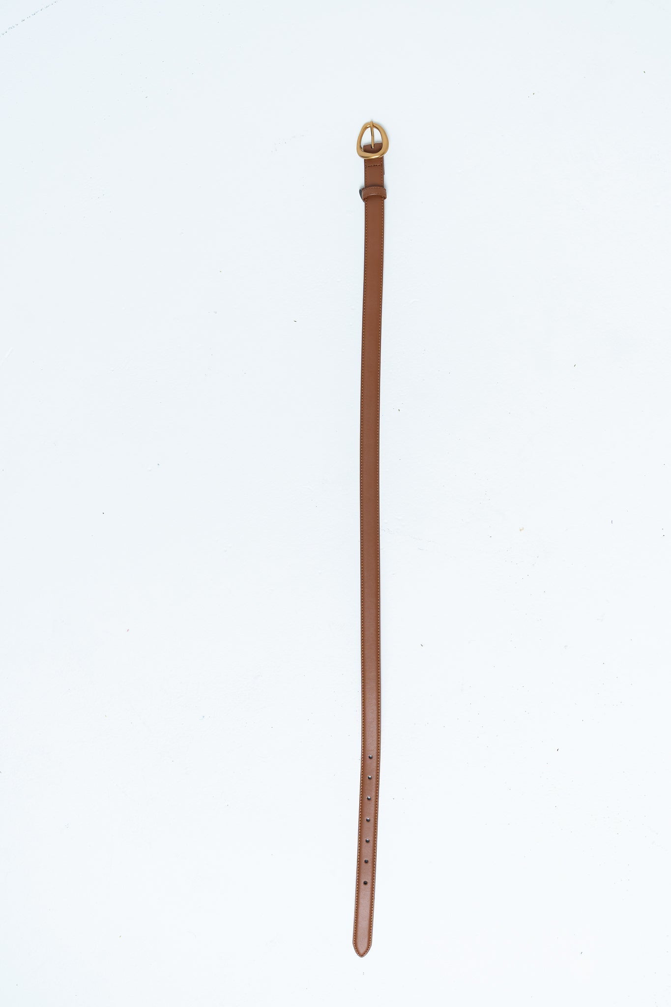Delia Brushed Gold Belt in Tan