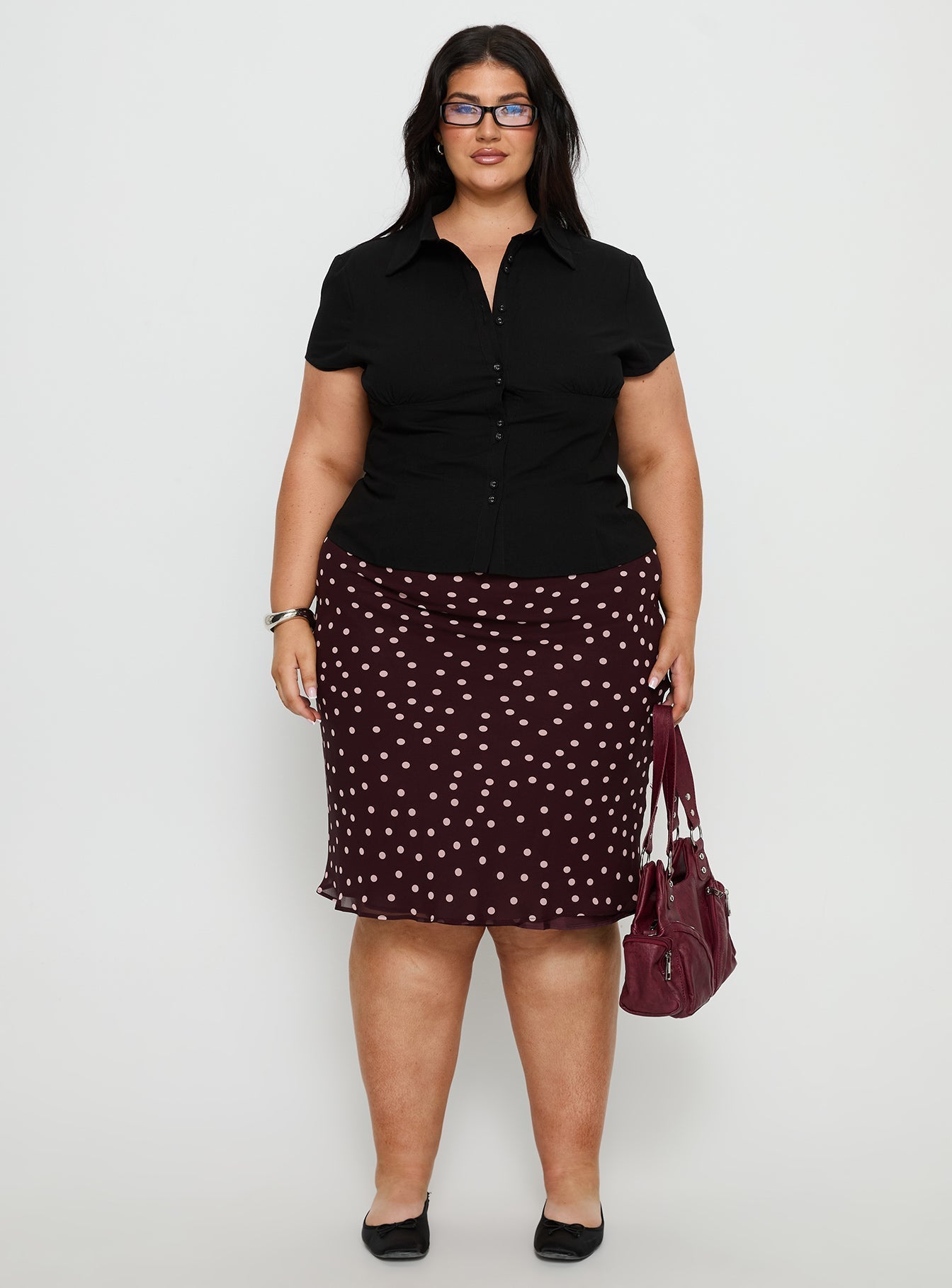 Cottesloe Blouse Top Textured Black Curve