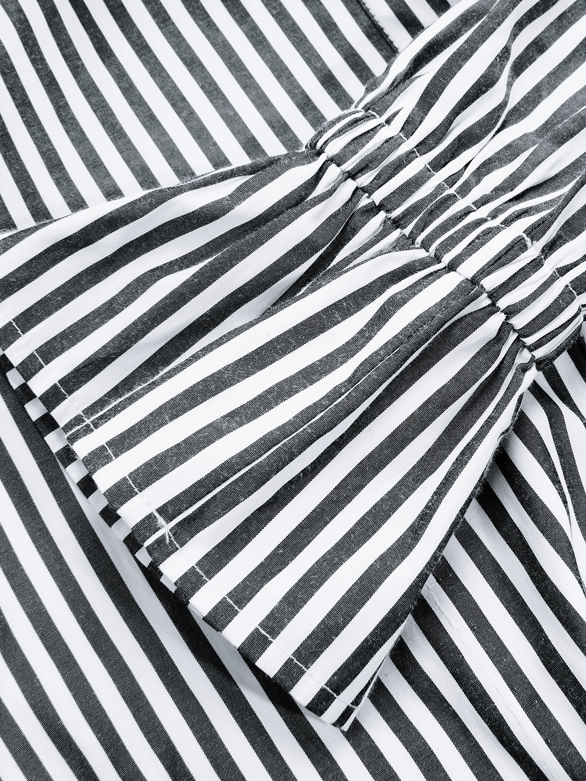 Knot-Waist Striped Cotton-Blend Shirt