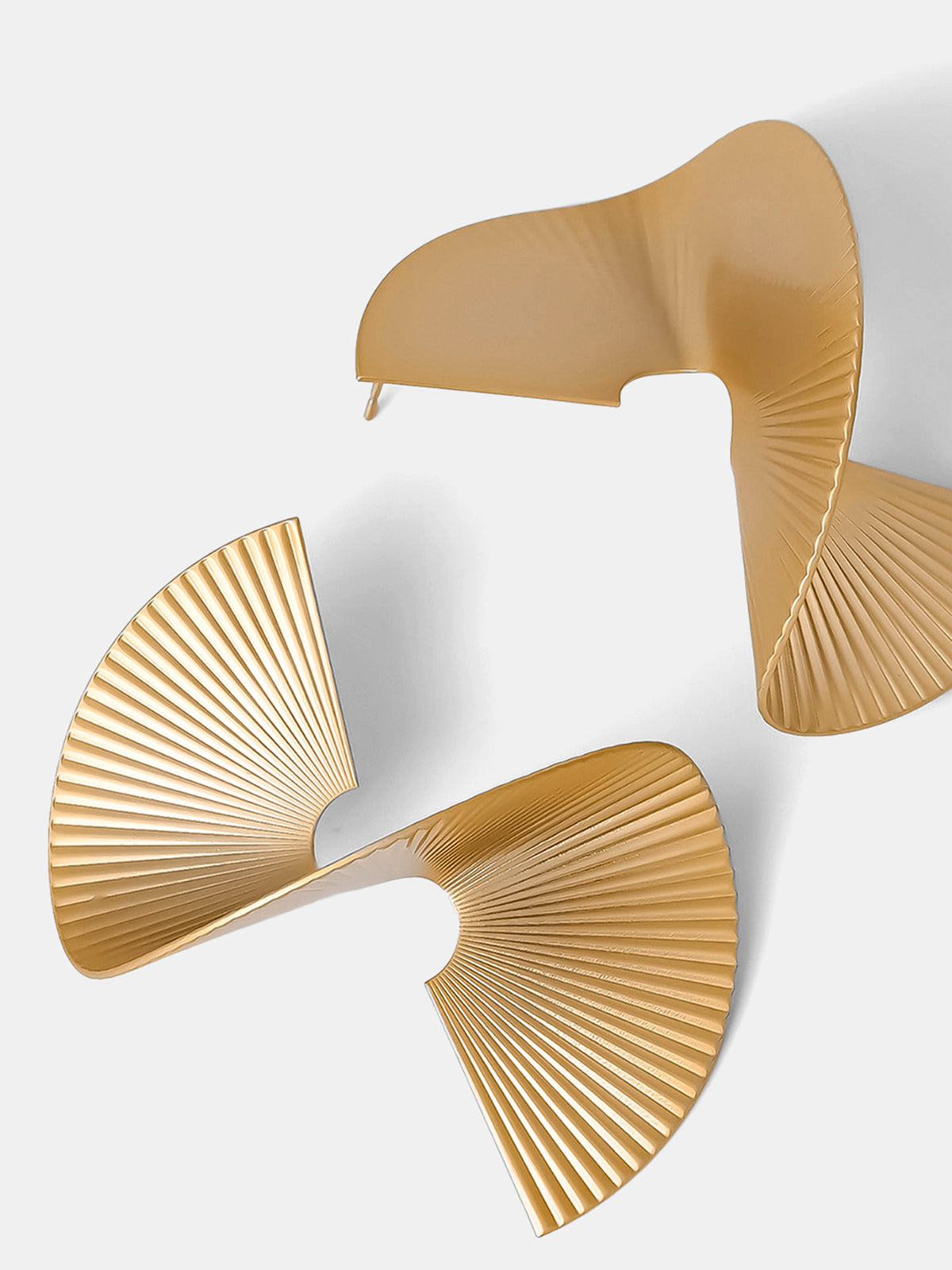 Spiral Fan-Pleated Statement Earrings
