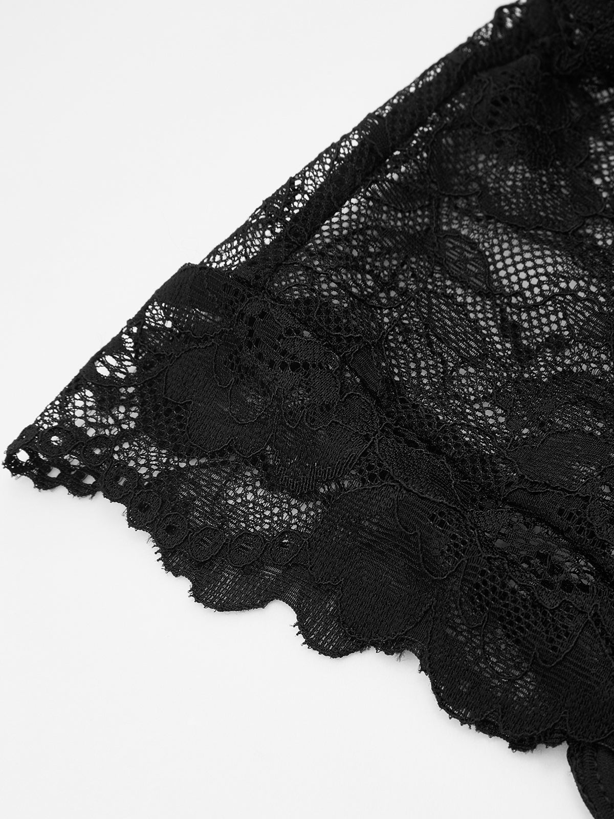 Lace Cap Sleeve Mandarin Collar Blouse