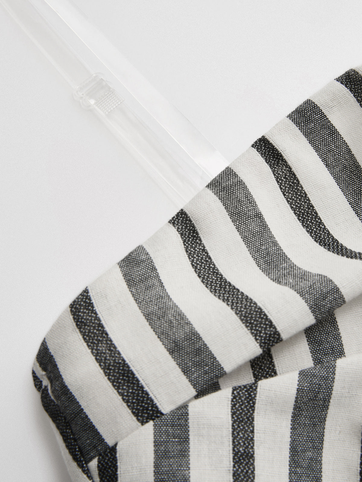 Striped Strapless Cotton Linen Ruched Dress