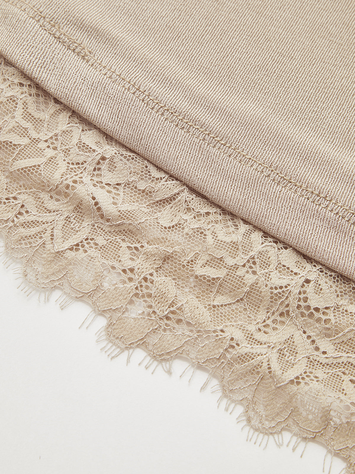 High Neck Sleeveless Ruched Lace Trim Blouse