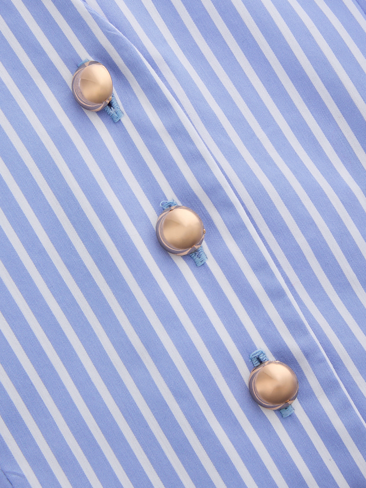 Cotton Striped Halter Peplum Top & Shorts Set