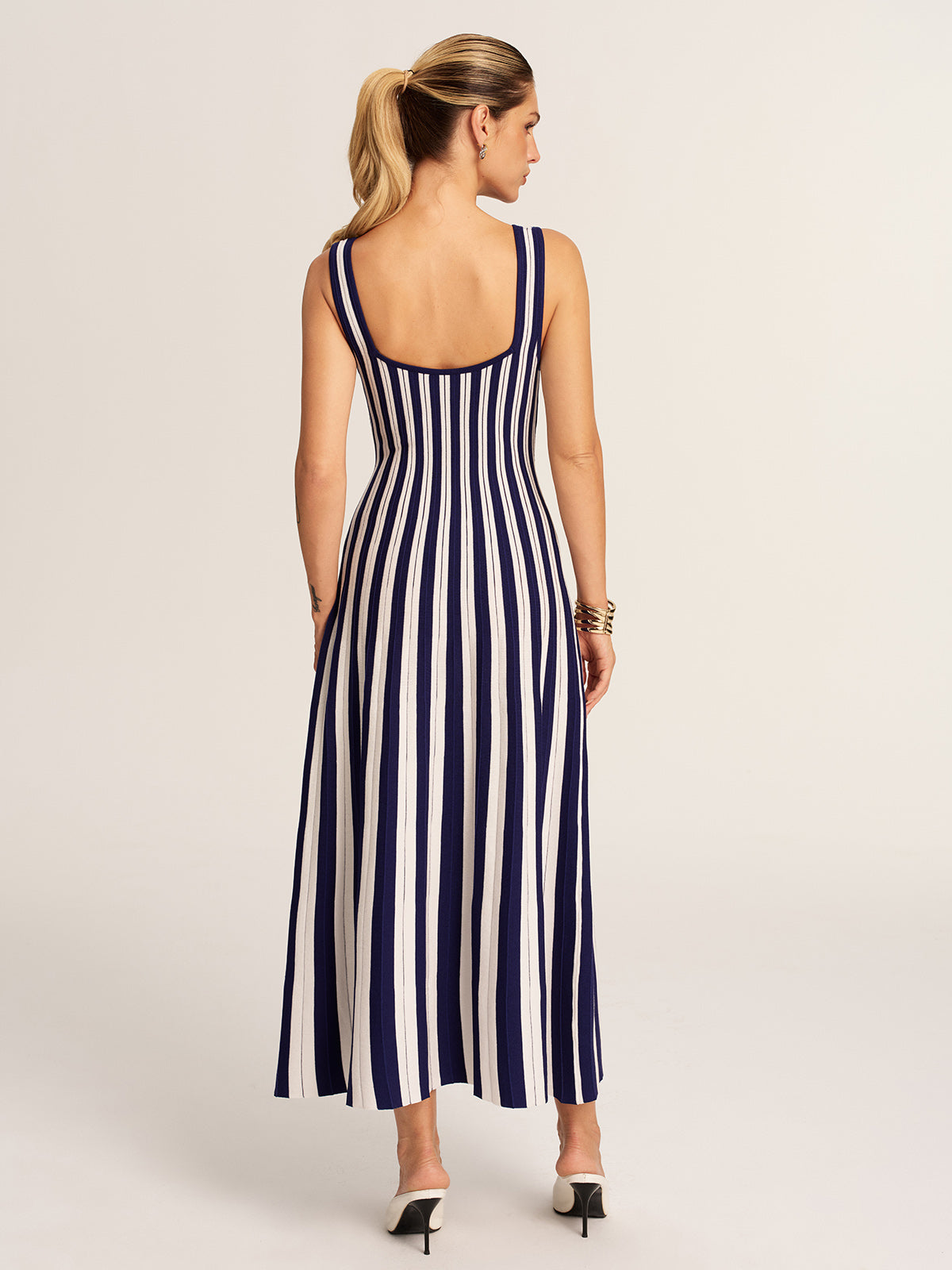 Striped Sleeveless Knit Tank Dress