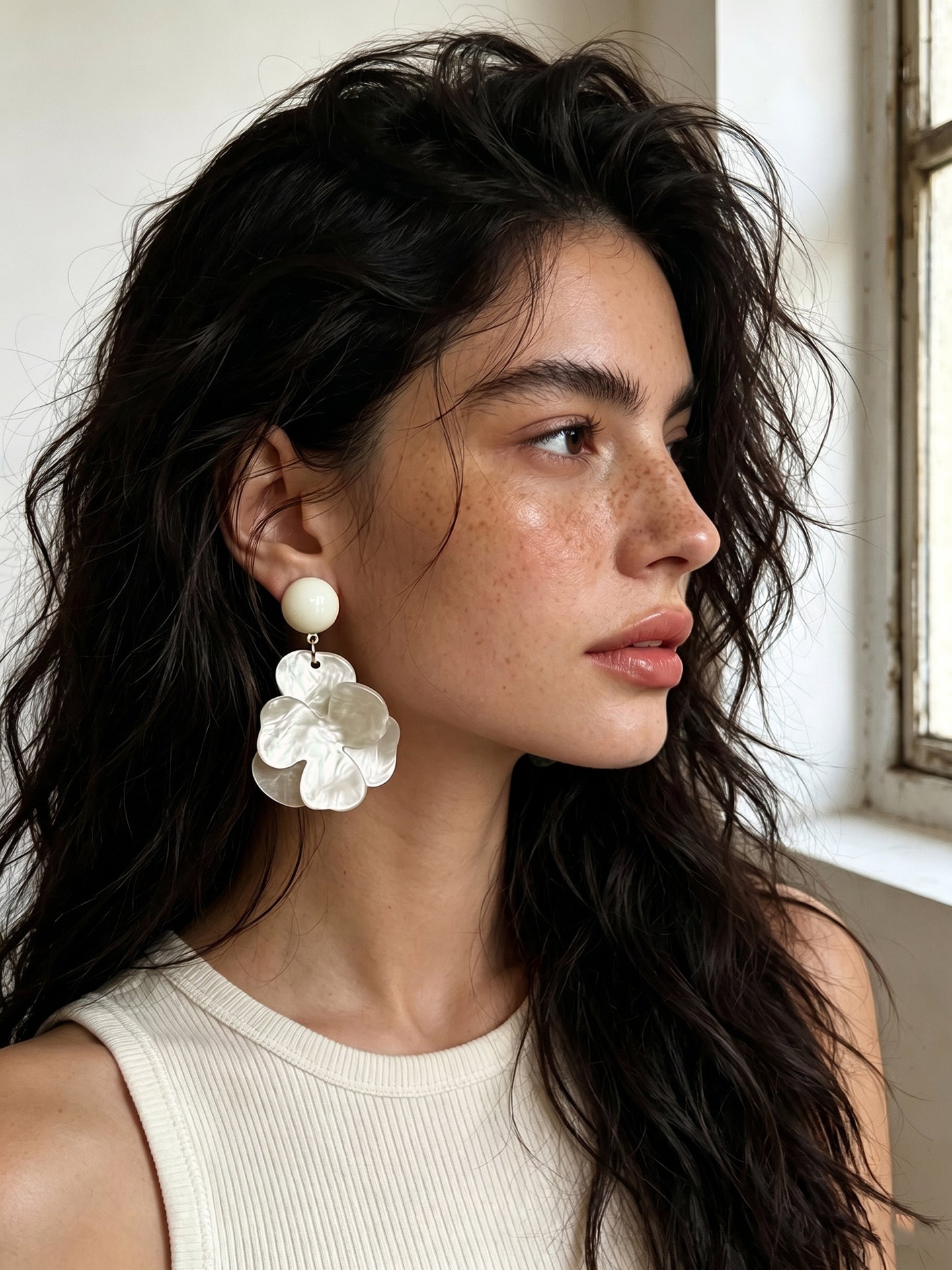 Large Floral Statement Earrings