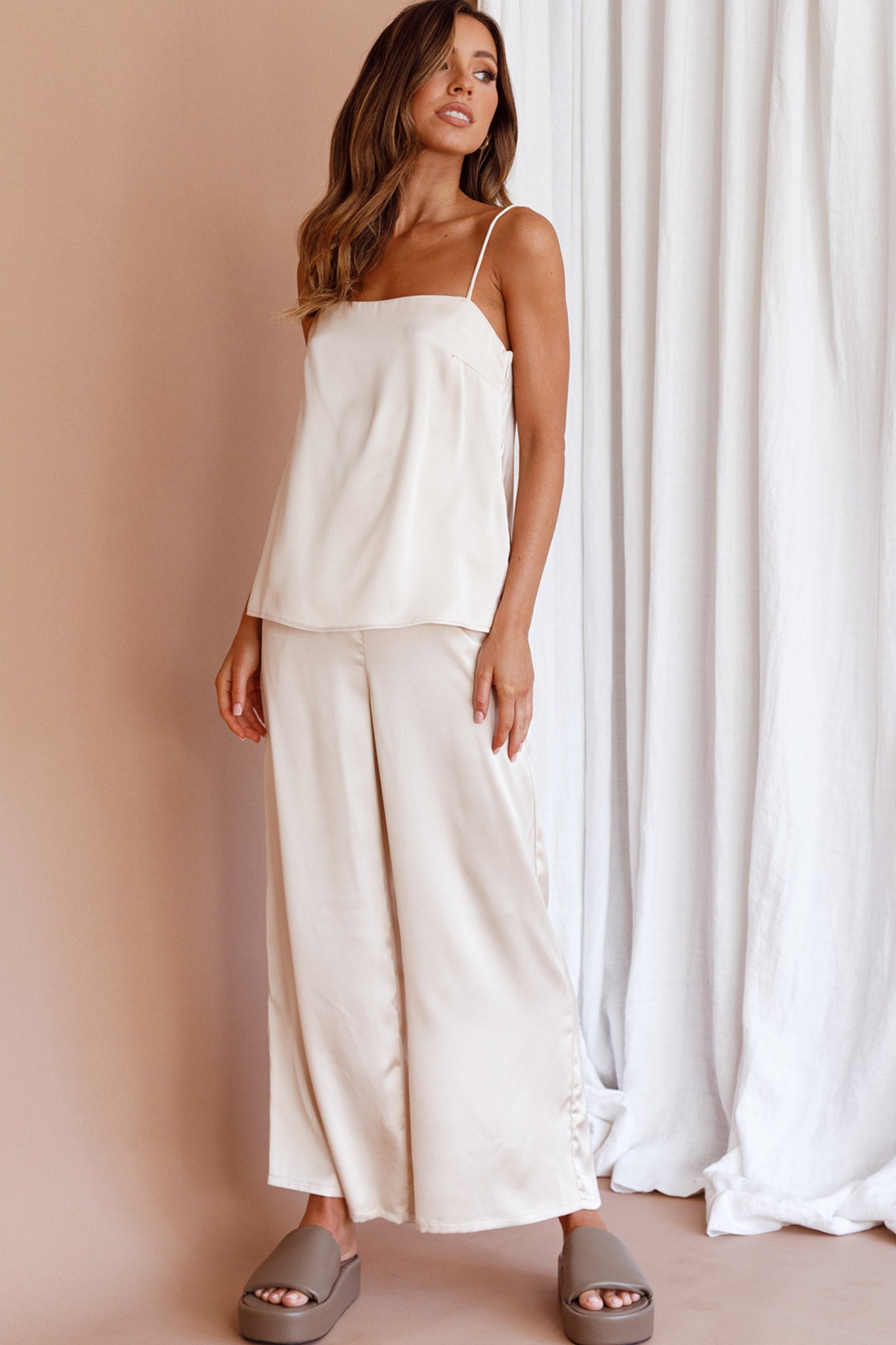 Hotel California Straight Leg Pants Stone