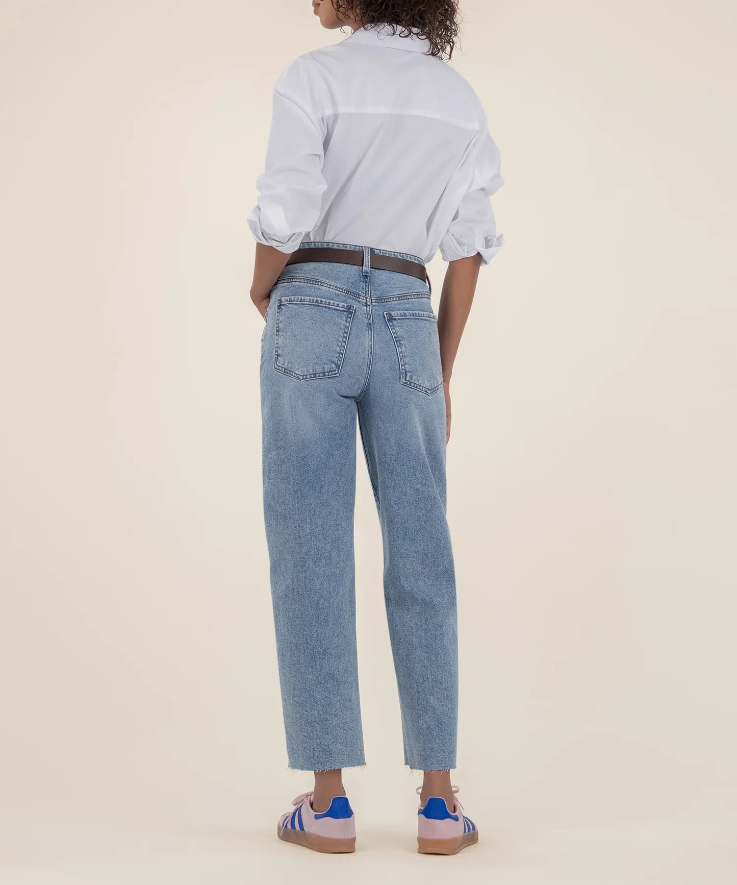 Kut Gwen High Rise Wide Leg Raw Hem Jean