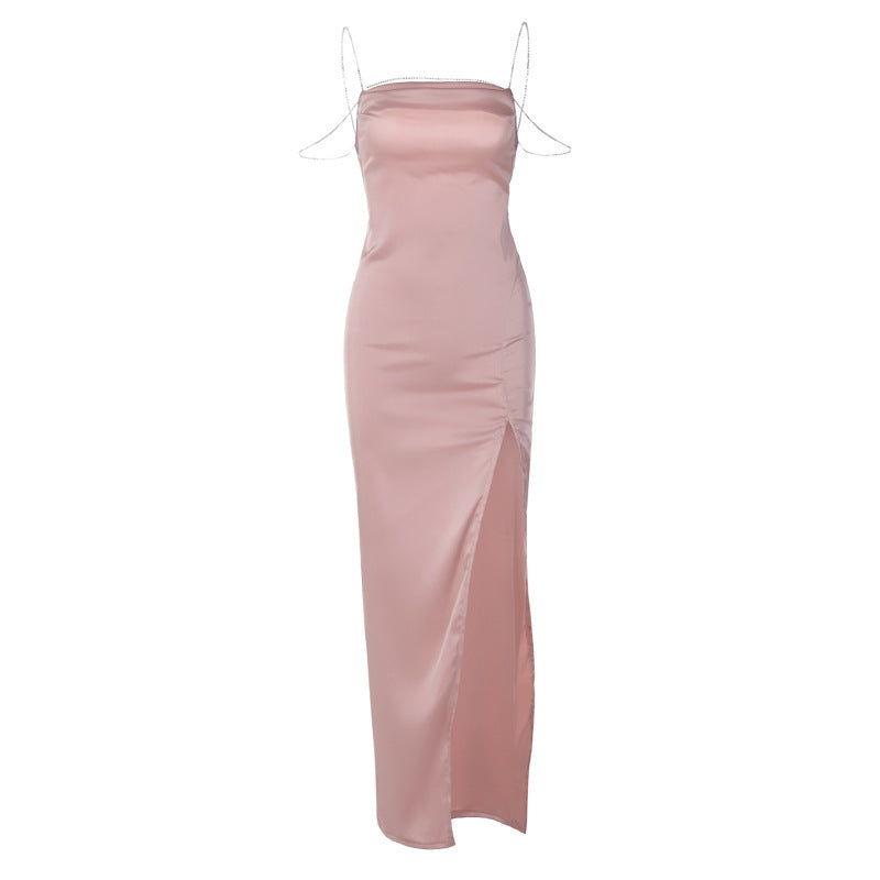 Ella Cowl Neck Satin Dress