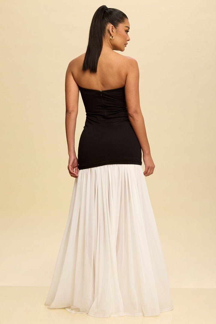Black & White Tube Maxi Dress