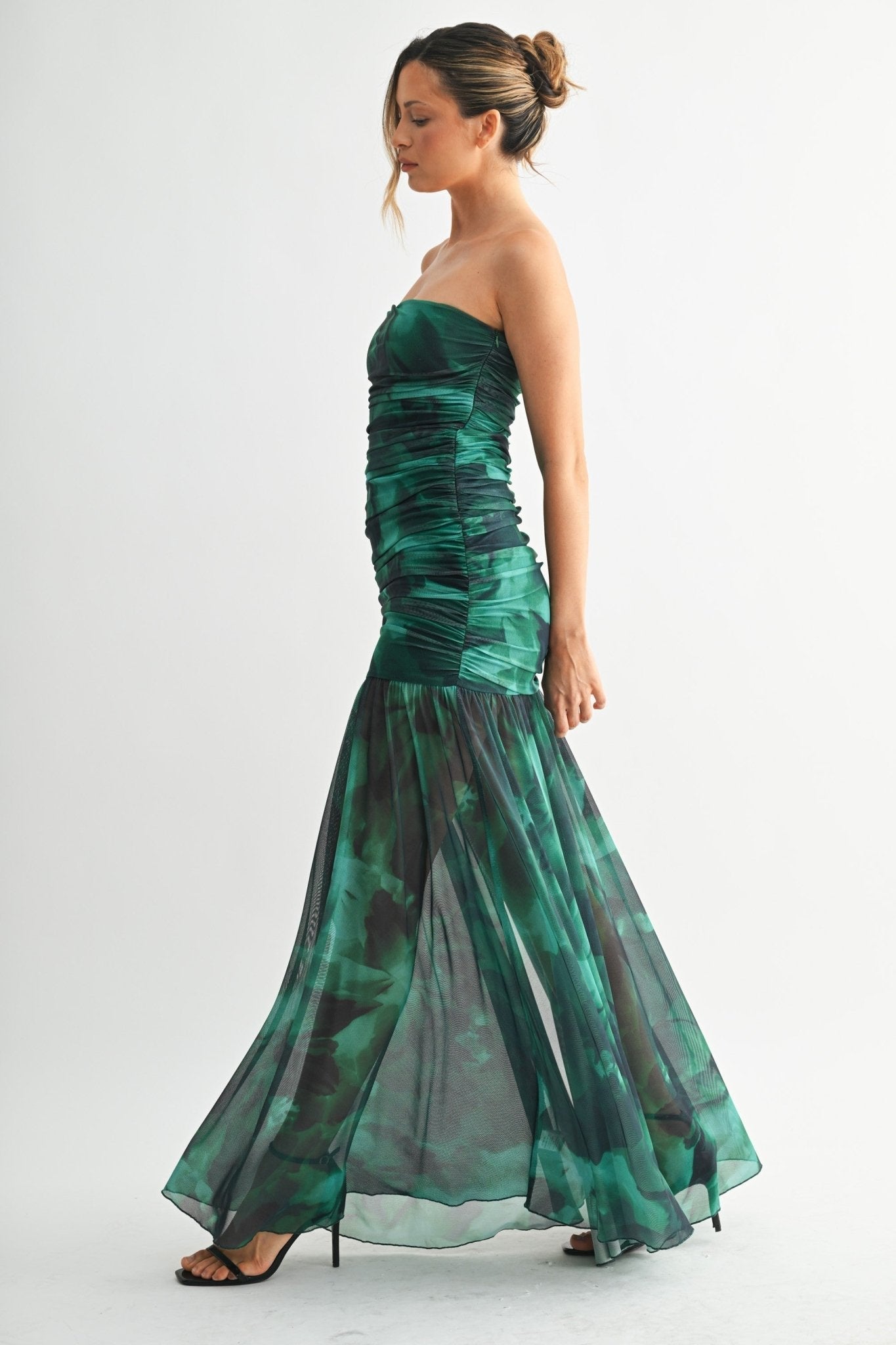 Emerald Illusion Mesh Dress