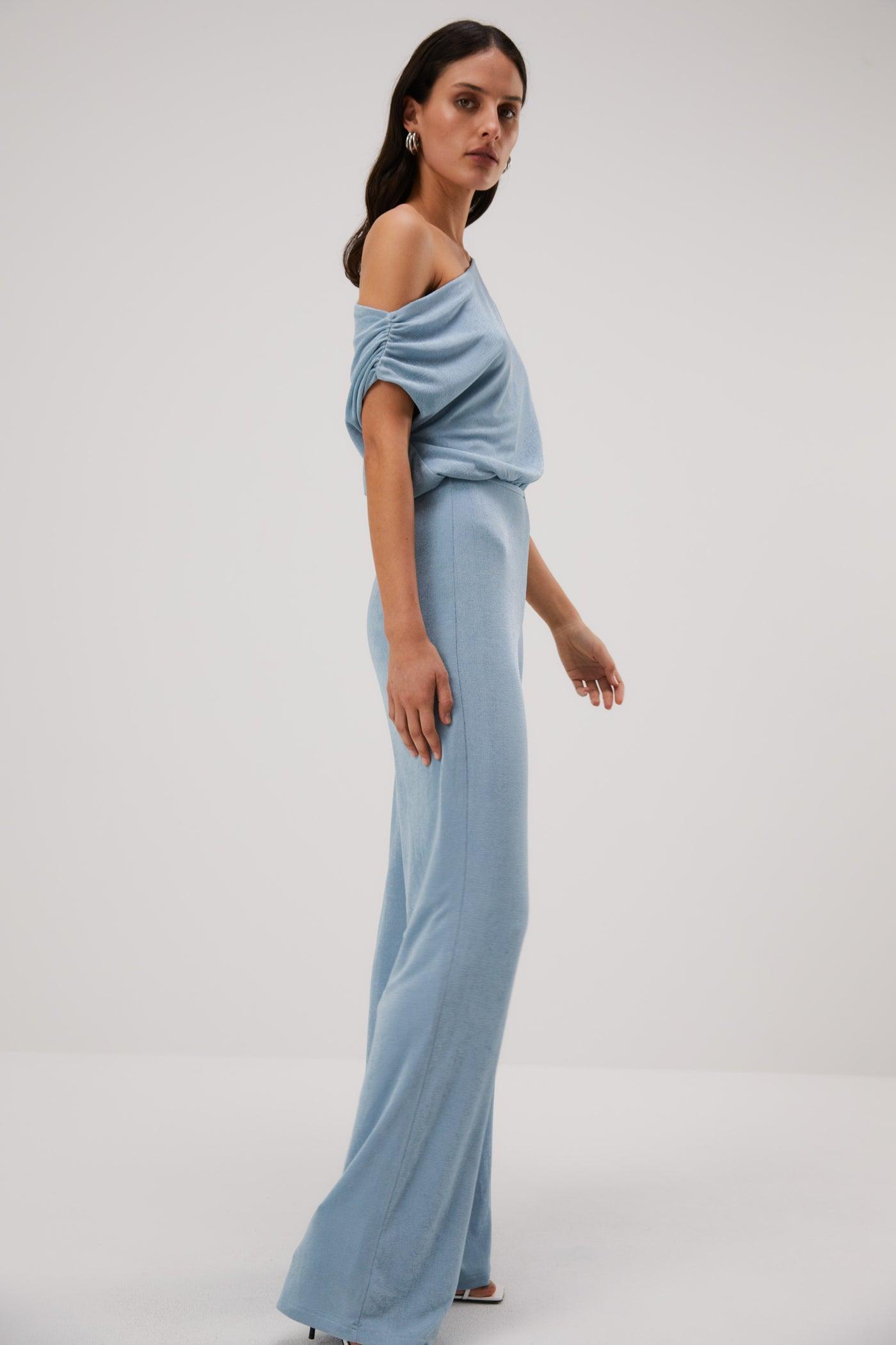 Misha Emer Slinky Jersey Jumpsuit - Sterling Blue