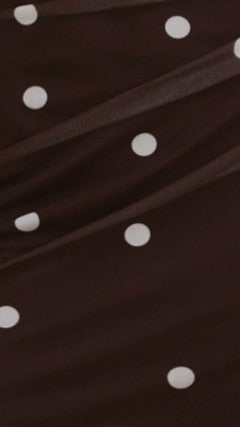 Zariah Mini Dress - Brown / White Polka Dot