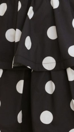 Matilda Mini Dress - Black/White Polka