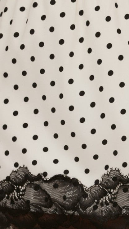 Kiki Lace Mini Skirt - Cream/Black Polka