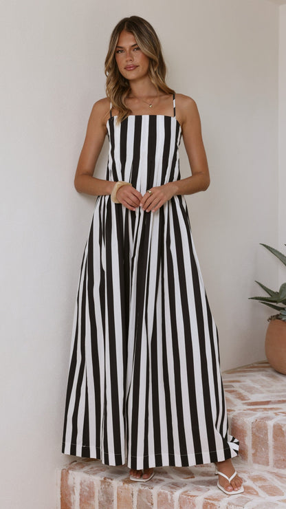 Pippa Maxi Dress - Black Stripe