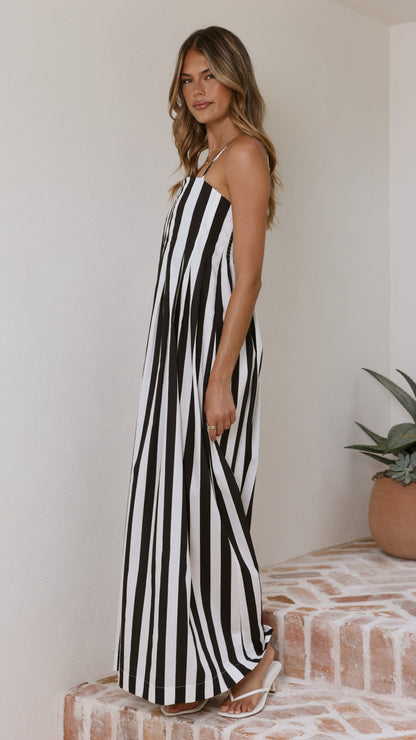Pippa Maxi Dress - Black Stripe