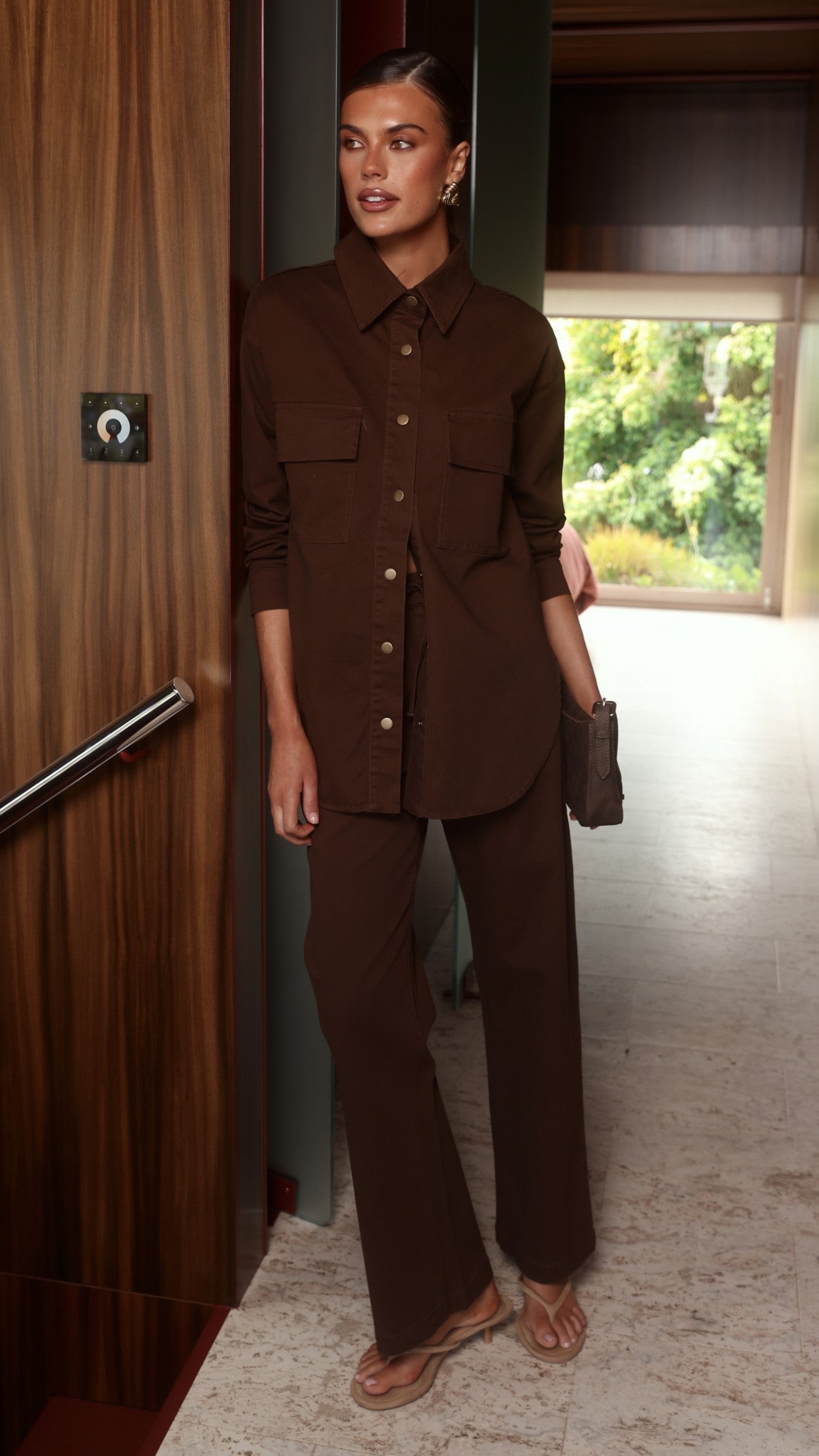 Zenia Denim Pants - Chocolate