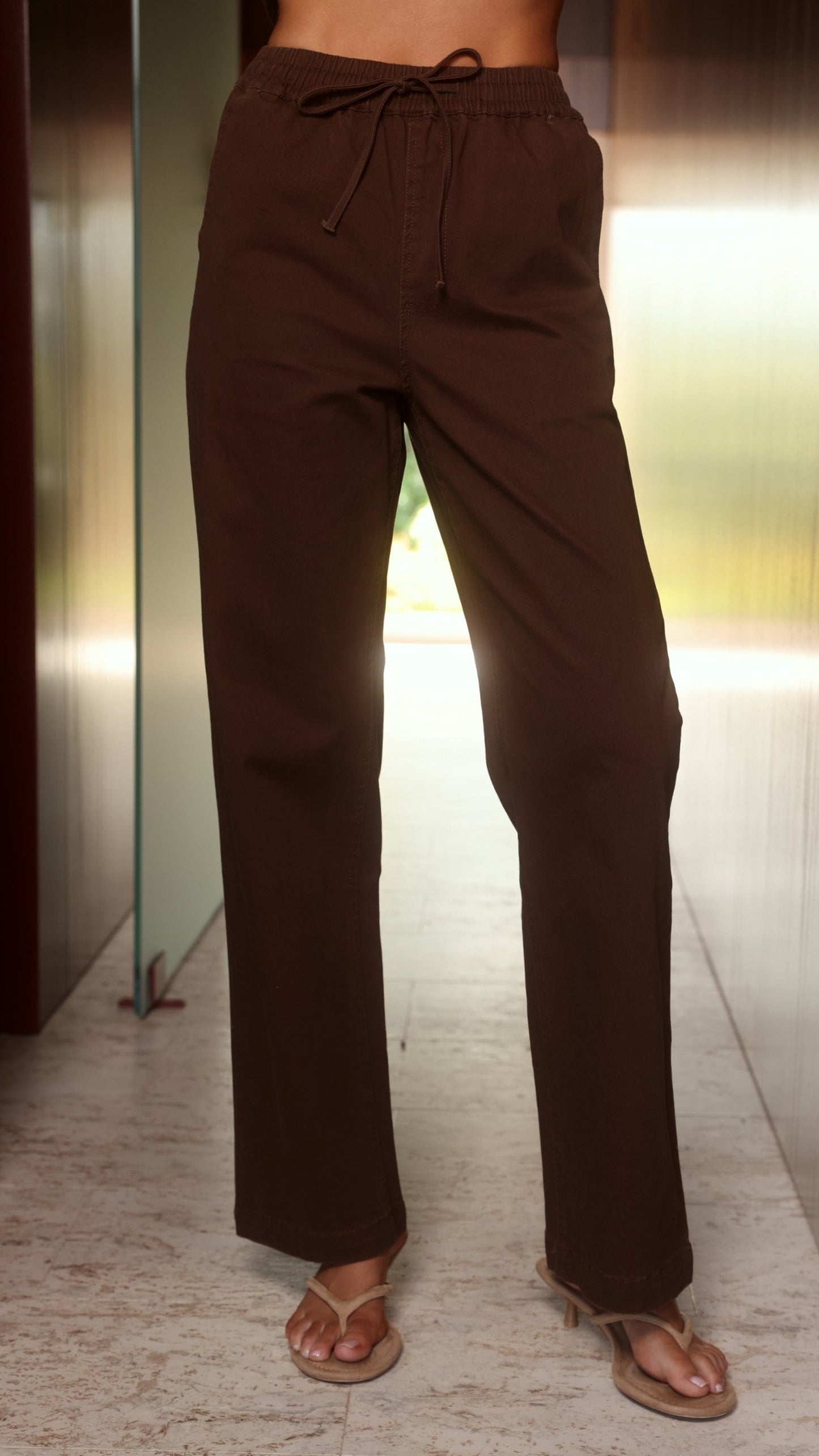 Zenia Denim Pants - Chocolate