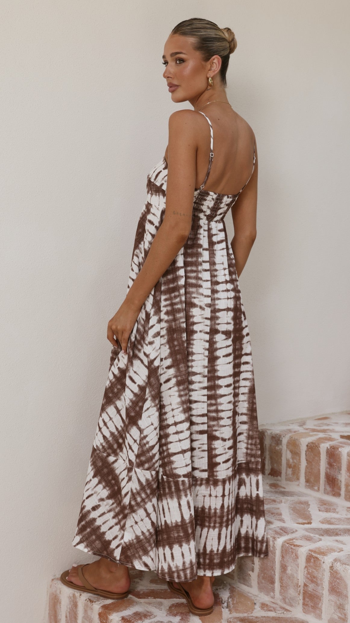 Marcel Maxi Dress - Chocolate Tie Dye