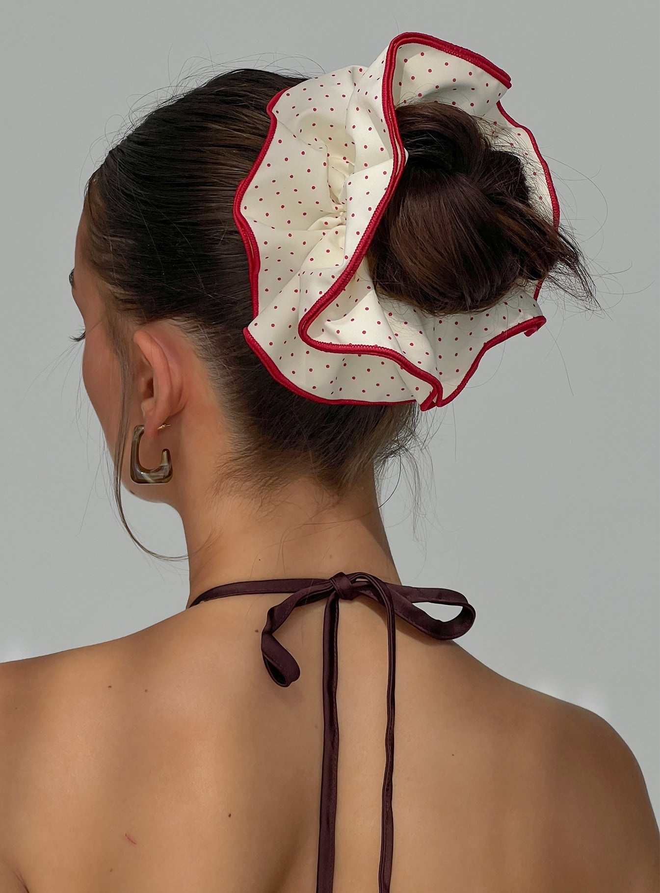 Dovie Frill Scrunchie Red / White Polka Dot