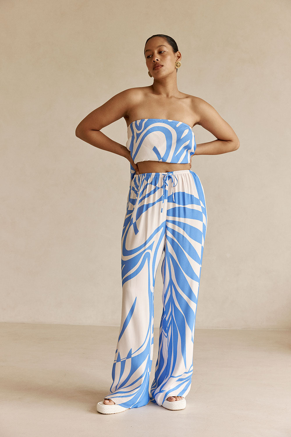 Alma Pants - Palm Blue