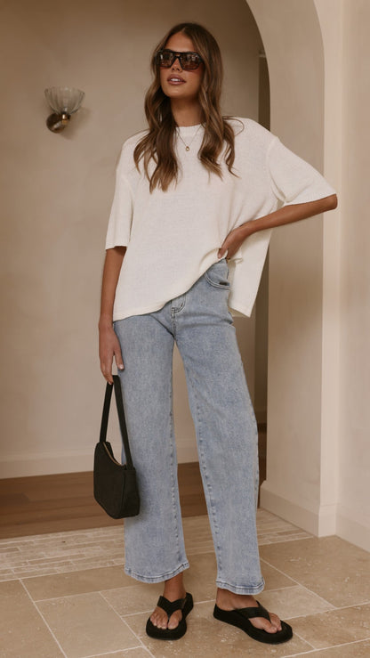 Vinnie Straight Leg Jeans - Light Blue