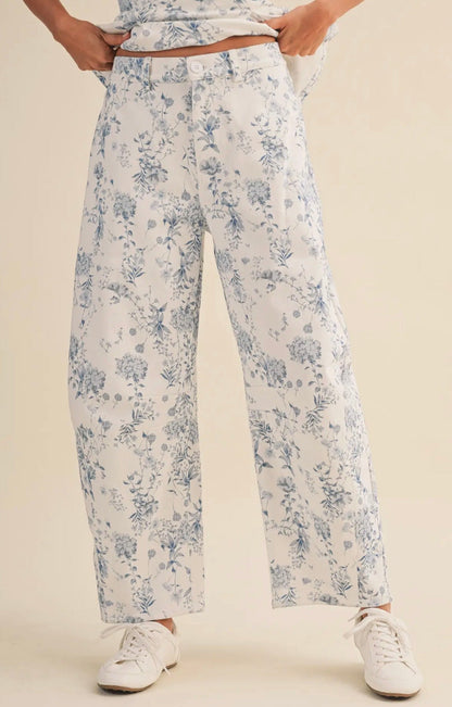 Hamptons Hydrandea Barrel Jean Set (can’t restock) PRE ORDER VIP ACCESS ONLY