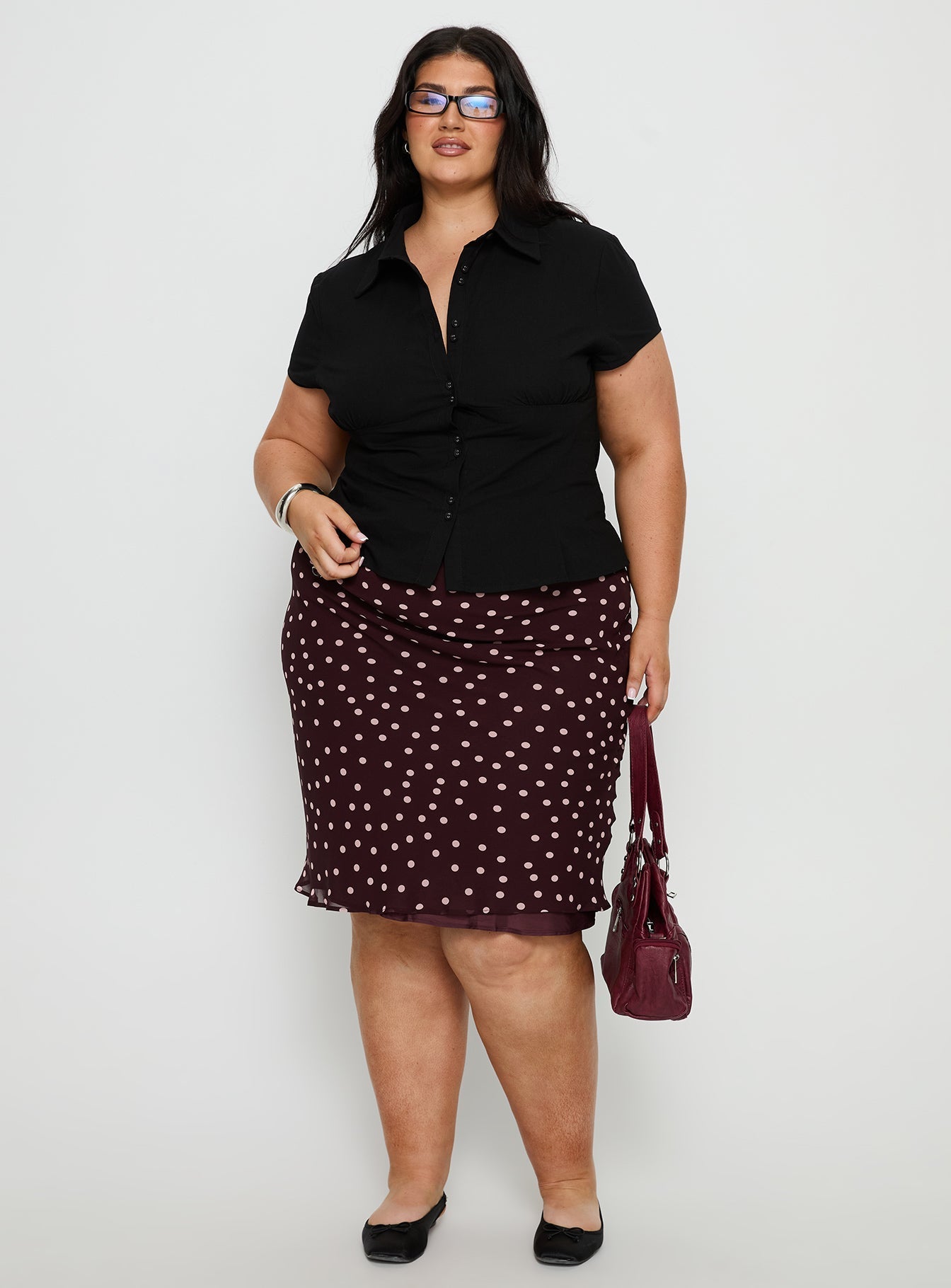 Cottesloe Blouse Top Textured Black Curve