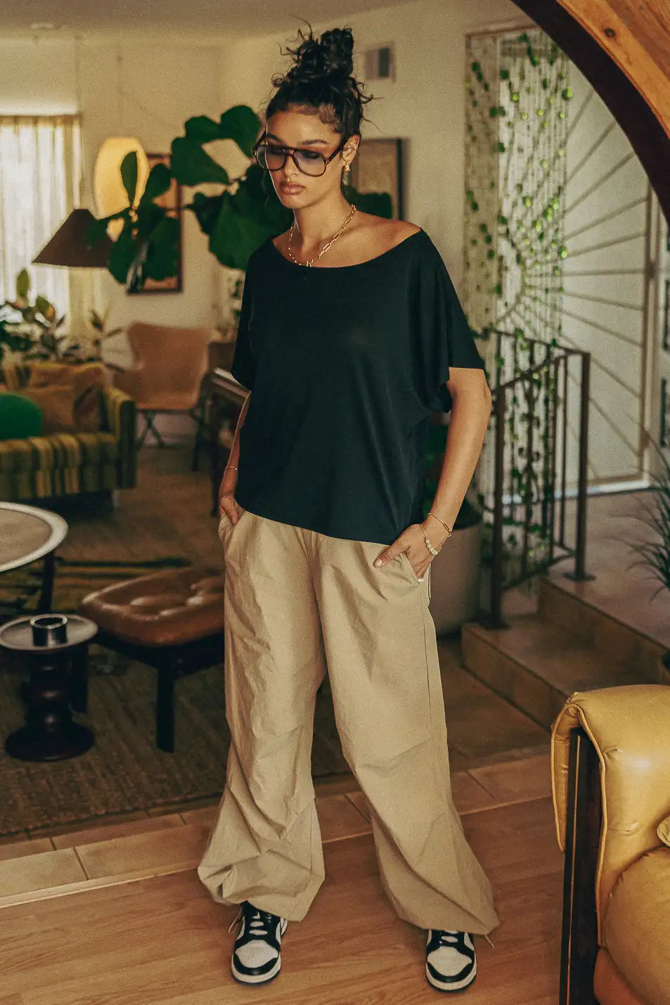 Charlie Parachute Pants in Khaki - FINAL SALE