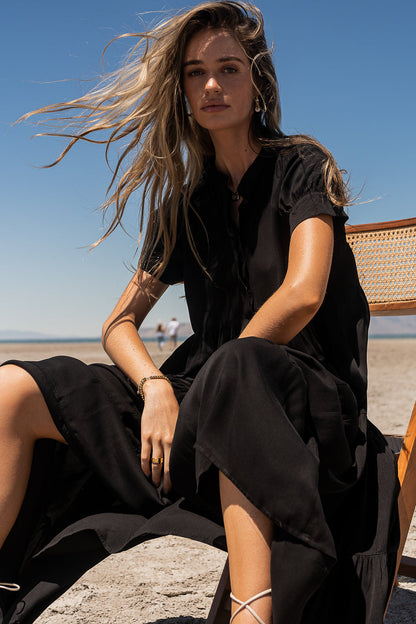 Amanda Tiered Dress in Black - FINAL SALE