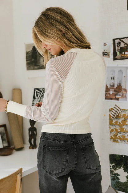 Camden Ribbed Top in Cream - FINAL SALE