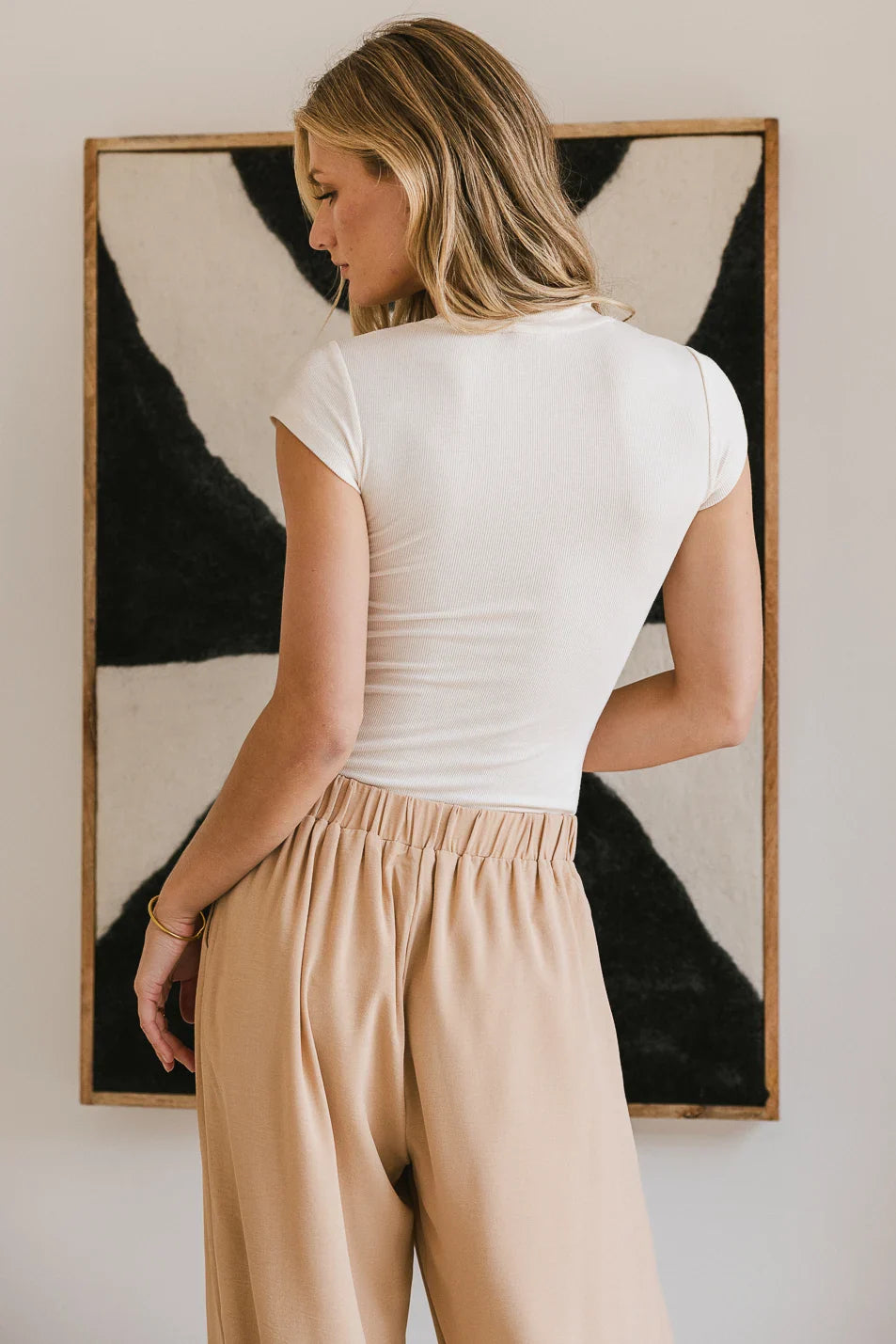 Asher Ribbed Top in Cream
