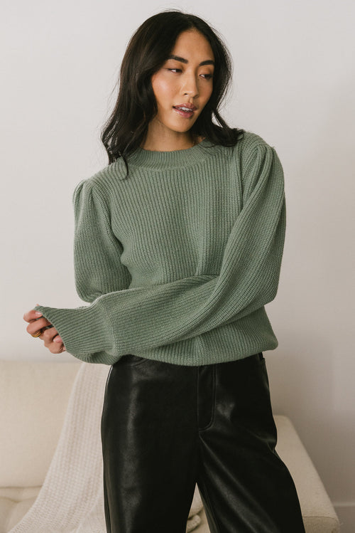 Amber Knit Sweater in Sage - FINAL SALE