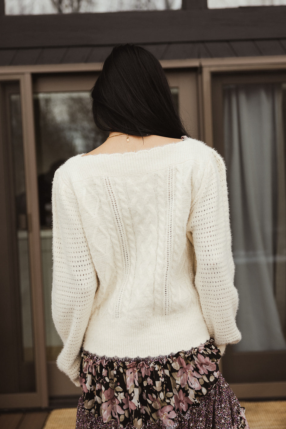 Dakota Cable Knit Sweater in Ivory - FINAL SALE