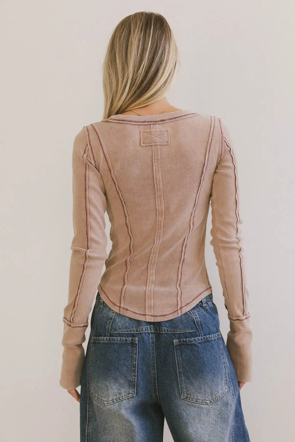 Astrid Ribbed Top in Mauve - FINAL SALE