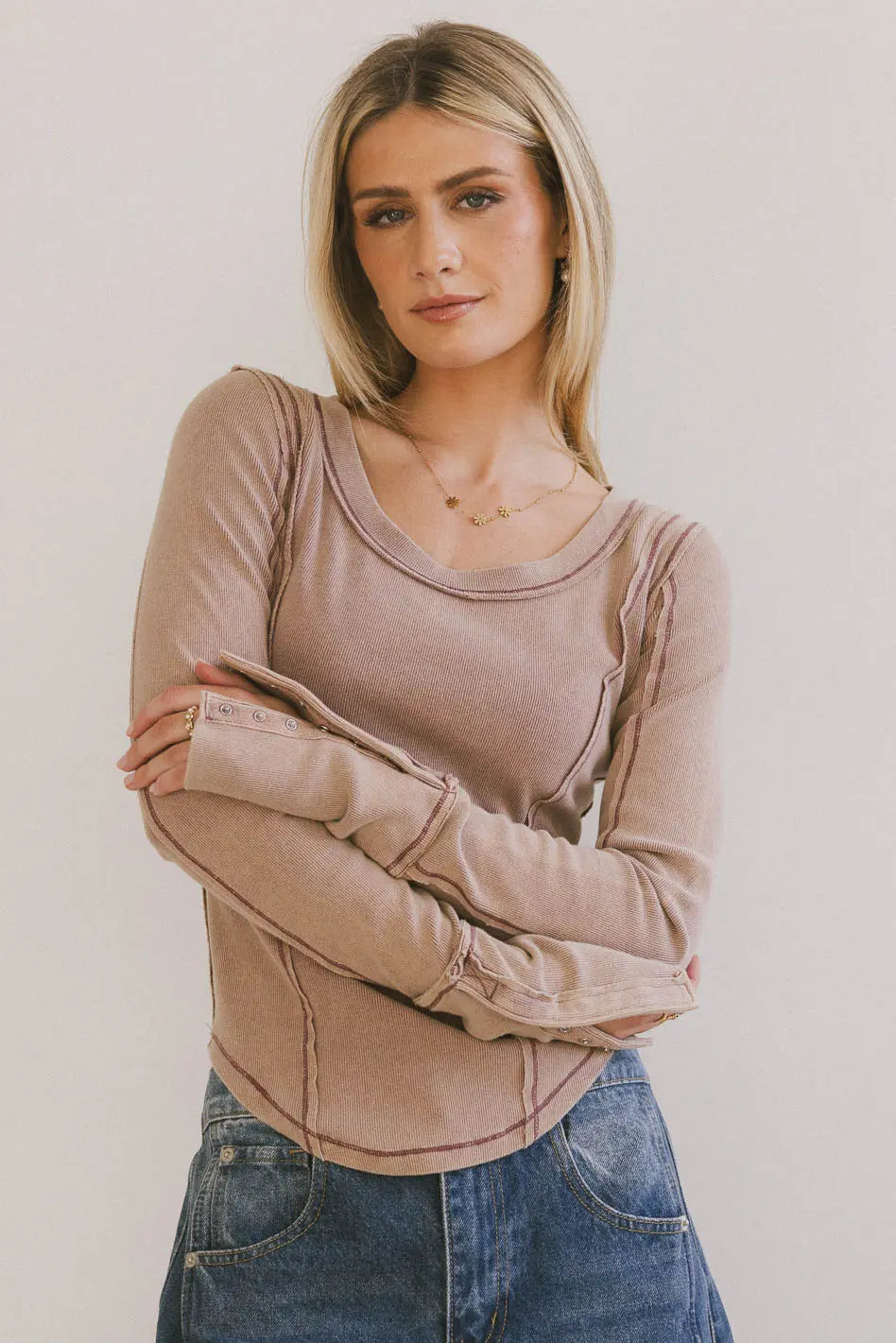 Astrid Ribbed Top in Mauve - FINAL SALE