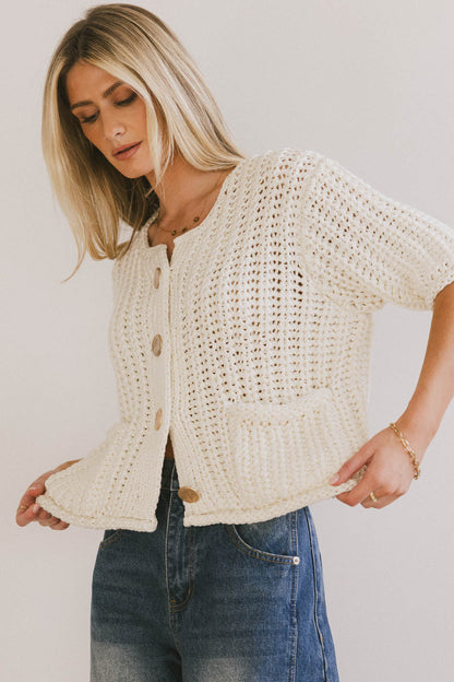 Brenda Knit Cardigan in Ivory - FINAL SALE