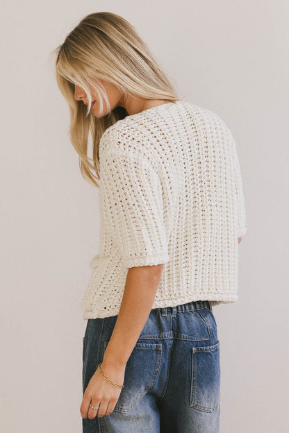 Brenda Knit Cardigan in Ivory - FINAL SALE